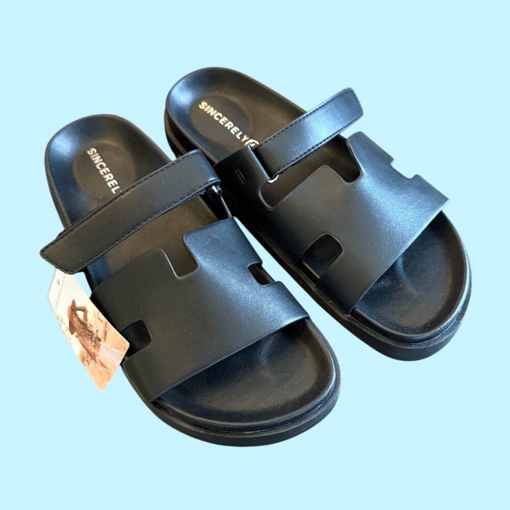 Sincerely Jules Lotto Black Sandals • Women's Size 7.5